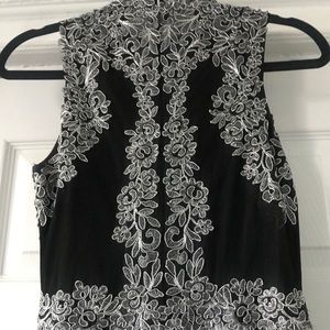 Embellished Mock-Neck Black and Silver Mermaid